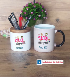 Psikoloji Öğretmeni Kalemlik, Kupa Bardak T Kişiye Özel Hediye (Model 3)