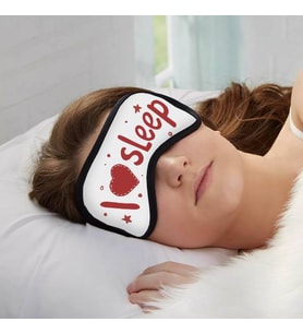 I Love Sleep Mesajlı Uyuma Göz Maskesi