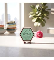 Ev Temalı Home Sweet Home Tasarımlı Masaüstü Aksesuarı Modern Dekorasyon İçin Şık Bir Tamamlayıcı 10x10 cm, Açık Yeşil