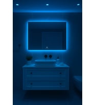 Digital Hayat Dokunmatik Dimlenebilir LED Ayna  Beyaz Günışığı Amber Mavi Kırmızı  Işıklı Banyo Makyaj Aynası