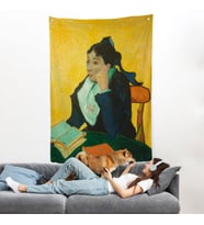 Vincent van Gogh - Kitaplarla Madame Ginoux Duvar Örtüsü-7448