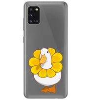 Samsung Galaxy A31 Uyumlu Tatlı Ördek Desenli Şeffaf Telefon Kılıfı