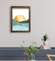 BK Gift Otel Odası Konseptli Doğal Masif Ahşap Çerçeveli Tablo 45x65cm-40