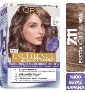 Loreal Excellence Cool Creme Saç Boyası 7.11 Ekstra Küllü Kumral