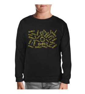 Sherlock - Bored Siyah Çocuk Sweatshirt