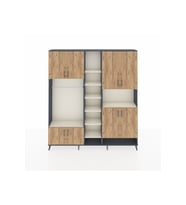 Arges Dolap 18 Raflı 8 Kapaklı Tek Askılı 220x30x243 Antrasit-Çam/Aytaşı