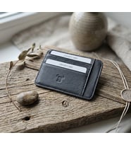 %100 Hakiki Deri Minimalist Tek Parça Ultra İnce Oval Kredi Kartlık ve Cüzdan