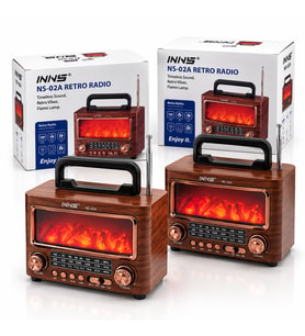 İBRELİ ŞÖMİNELİ RADYO - RETRO AM - FM - SW USB - TYPE-C SARJLI BT - TF - USB SPEAKER NS-02A PL-4731 (5343)