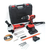 Kleco KETM1875 18V/1.5Ah. Akülü Darbeli Matkap ve 750W Avuç Taşlama Set (Yeşil)
