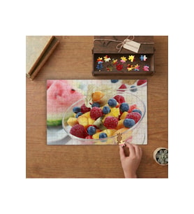 Meyve Salatası - Dondurma Tasarımı 240 parça Ahşap Puzzle Ahşap Kutuda MP01833