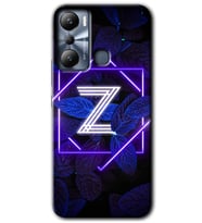 İnfinix Hot 20i Kılıf HD Desen Baskılı Kılıf - Dark Neon Yaprak Z Harfi