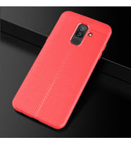 Samsung Galaxy J8 Uyumlu Kılıf Zore Niss Silikon Kapak (Kırmızı)