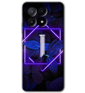 Poco x6 Pro Kılıf HD Desen Baskılı Kılıf - Dark Neon Yaprak I Harfi