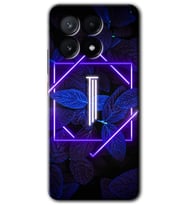 Poco x6 Pro Kılıf HD Desen Baskılı Kılıf - Dark Neon Yaprak I Harfi
