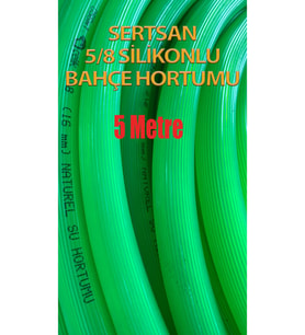 Silikonlu Bahçe Hortumu 5/8 Yeşil Renk 5 Metre
