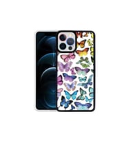 Apple iPhone 12 Pro Max Uyumlu Kılıf Zore M-Fit Desenli Kapak (Kelebek Mavi)