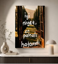 BK Gift Vintage Klasik Sanat Esprili Sözlü Dekoratif Kanvas Tablo - 30