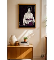 Naruto Sasuke Uchiha Poster, Ahşap Çerçeveli Duvar Tablosu - Anime Severlere Özel