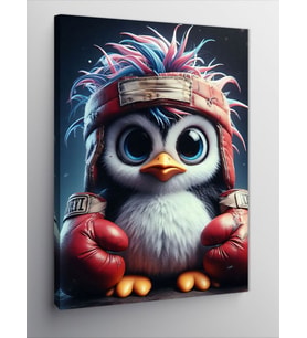 Kanvas Tablo Boksör Penguen
