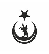 Ay Yıldız İçinde Atatürk Silüeti Sticker 20X15 cm Siyah (Beyaz)