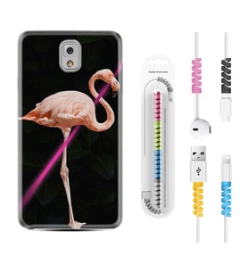 Samsung Note 3 4 5 8 9 20 Ultra 10 Lite Kılıf Kablo Koruma Spiral Silikon Line Filamingo 1776