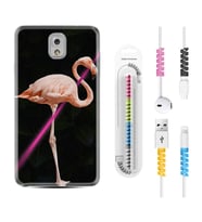 Samsung Note 3 4 5 8 9 20 Ultra 10 Lite Kılıf Kablo Koruma Spiral Silikon Line Filamingo 1776