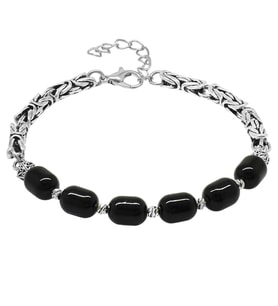 Kararmaz Metal Kral Zincirli Silver Renk Dorika Top Süslemeli Kapsül Kesim Kırmızı Doğal Damla Kehribar Erkek Bileklik (Koyu Kırmızı)