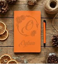 Kişiye Özel Ayçiçekli O Harfli Defter Doğum Günü Hediyesi
