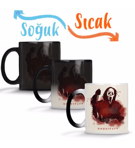 Scream Ghost Face Sihirli Kupa Bardak Porselen