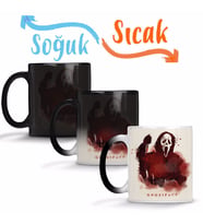 Scream Ghost Face Sihirli Kupa Bardak Porselen