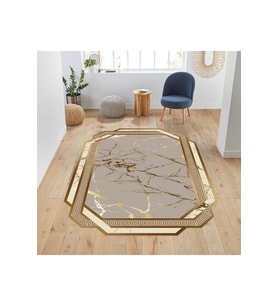 Eliana Home Baskılı, Yıkanabilir Kaymaz Taban Salon Halısı LNA0665-SD706 100x150 cm (Sarı)