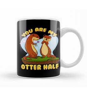 Cute & Funny You Are My Otter Half Romantic Pun Kupa Bardak Porselen