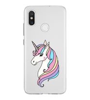 Xiaomi Mi 8 Uyumlu Kapak Unicorn Tasarımlı Şeffaf Silikon Kılıf
