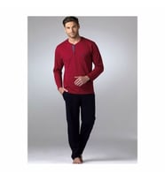 Pierre Cardin Bordo Pijama Takımı Beyaz Atlet ve Boxer Seti