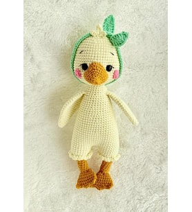 Sevimli Bandanalı Ördek Amigurumi Organik Oyuncak