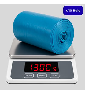 Mulpex Jumbo Boy Mavi Çöp Torbası 80x110 cm – 10 Rulo (13 kg ±%2) Dayanıklı ve Kalın, Ağır Hizmet Geri Dönüşüm
