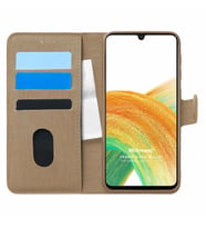 Microsonic Samsung Galaxy A33 5G Kılıf Fabric Book Wallet Gold (Altın)