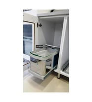 Paslanmaz Çelik Raylı Çöp Kovası, Şık ve Dayanıklı S 2574 Kısa Boylu
