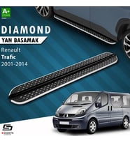 S-Dizayn Renault Trafic 2 Kısa Şase Diamond Krom Yan Basamak 223 Cm 2001-2014 A+ Kalite