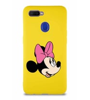 Oppo A5S Soft Premier Kapak Minnie Mouse-A Tasarımlı Silikon Kılıf - Sarı (Şeffaf)