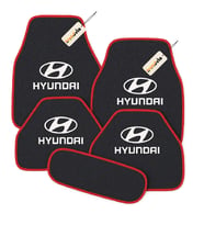 Hyundai Logolu 5 Parça Oto Halı Paspas Seti – Aracınıza Uygun, Şık ve Dayanıklı Zemin Koruyucu (Antrasit - Kırmızı)