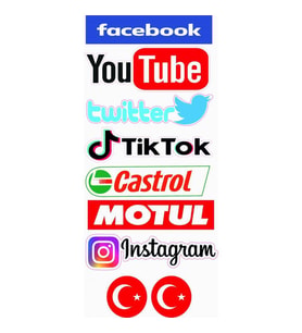 Sosyal Medya Sticker Seti (12CM X 26CM)