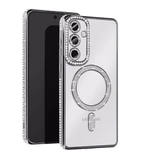 Newface Samsung Galaxy A55 5G Joke Simli Magneticsafe Kılıf - Gümüş