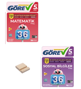 Nitelik 5. Sınıf Matematik ve Sosyal 36 Haftalık Görev Föyleri + Telefon Standı