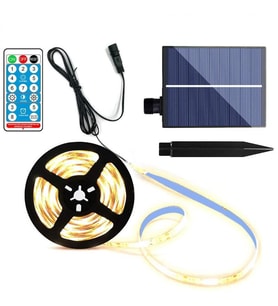 UpWay Güneş Enerjili Solar Aydınlatma RGB 10 Metre Silikonlu Şerit LED Ev Bahçe Süsleme Dekor