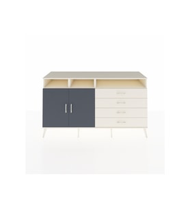 Kronos Konsol 5 Raflı 4 Çekmeceli 2 Kapaklı 176x59x99 Aytaşı-Antrasit/Aytaşı