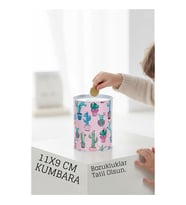 Desenli Metal Kumbara  11x9 cm - Tasarruf ve Dekorasyon Bir Arada 722402