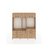 Hyperion Gardrop 8 Raflı 4 Çekmeceli 3 Askılı 220x44x243 Çam-Çam/Çam