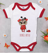 BK Kids Kişiye Özel İsimli Kırmızı Bebek Body Zıbın-41