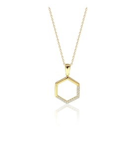 Altıgen Altın Kolye (Gold)
